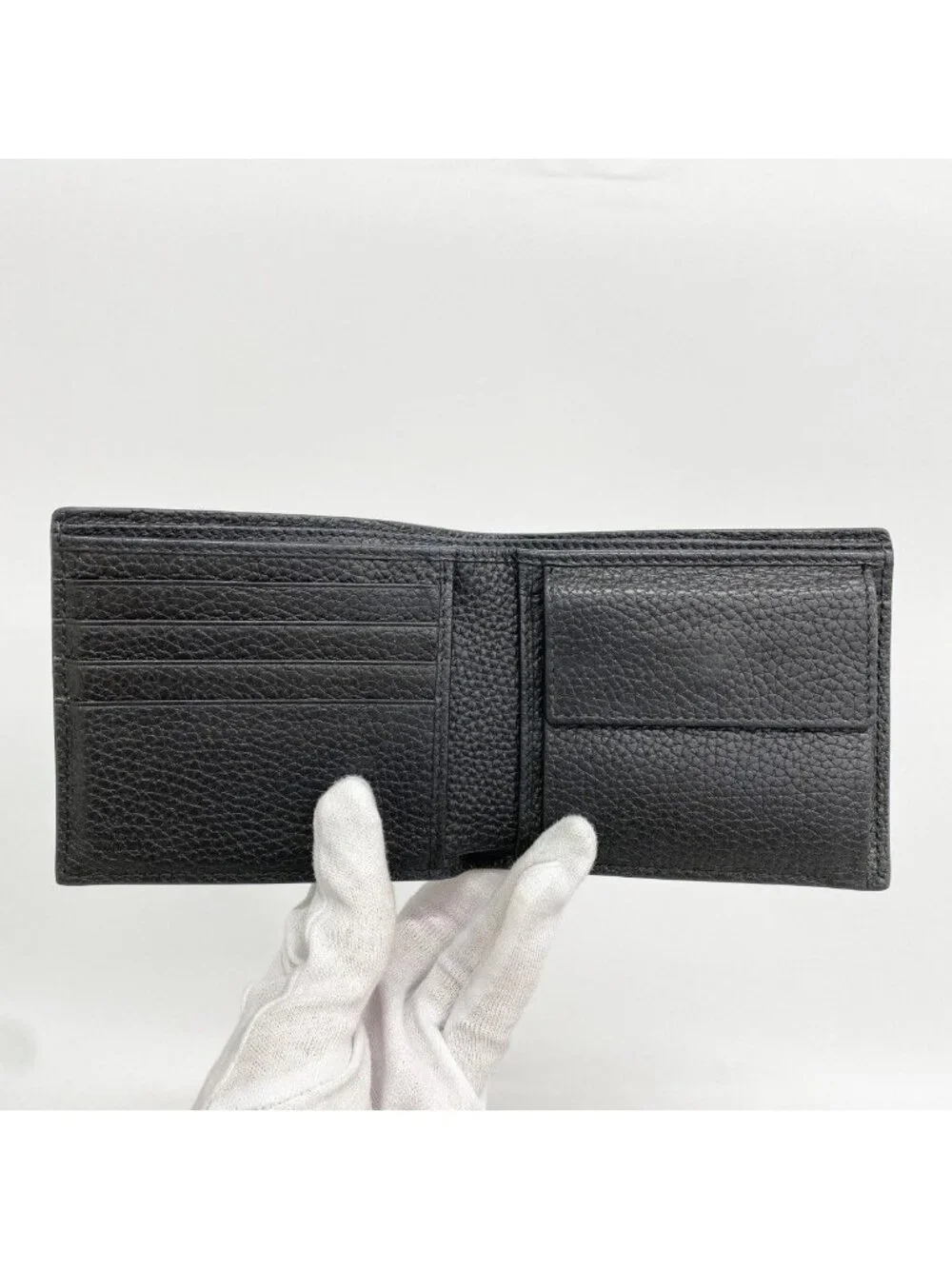 Gucci Wallet Jumbo GG Leather Black Silver